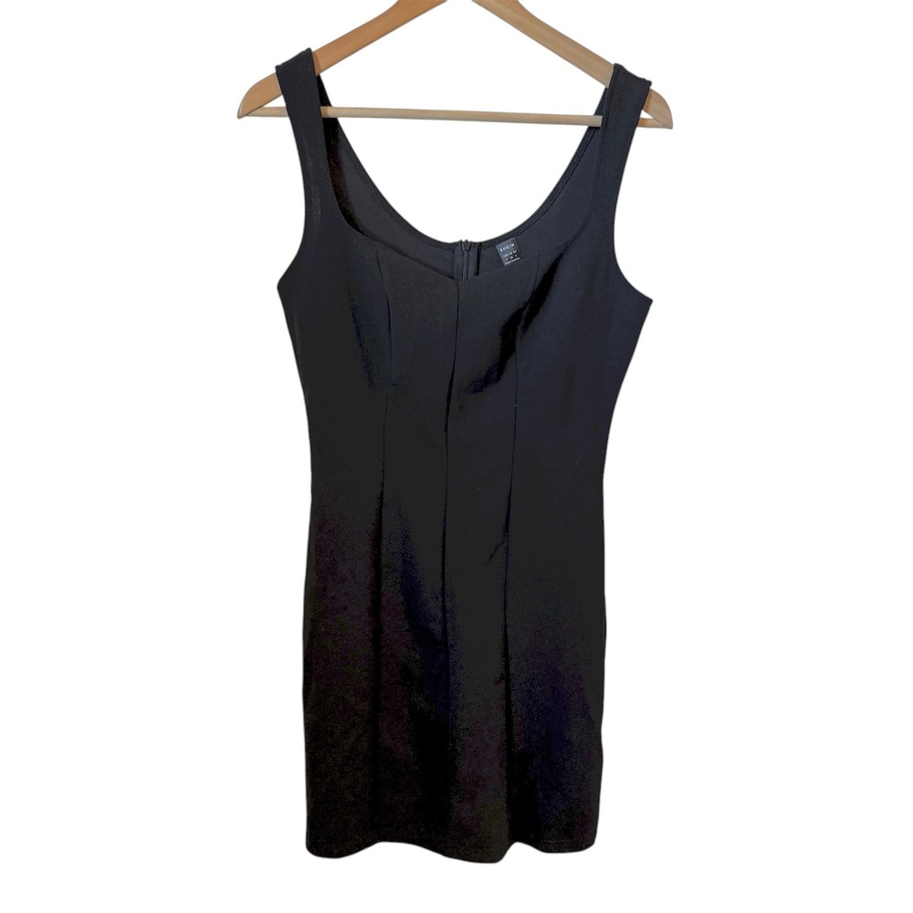 SHEIN Black‎ Sleeveless Square Neck Mini Sheath Dress Women Size S
